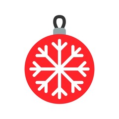 Fototapeta premium snowflake in necklace Xmas flat editable outline icon.