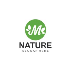 Logos of green leaf ecology nature element vector