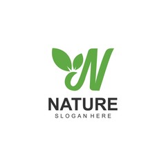 Logos of green leaf ecology nature element vector