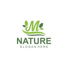 Logos of green leaf ecology nature element vector