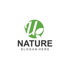 Logos of green leaf ecology nature element vector
