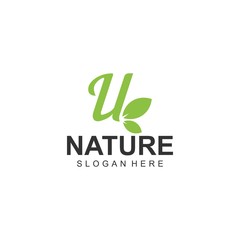 Logos of green leaf ecology nature element vector
