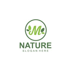 Logos of green leaf ecology nature element vector