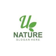 Logos of green leaf ecology nature element vector