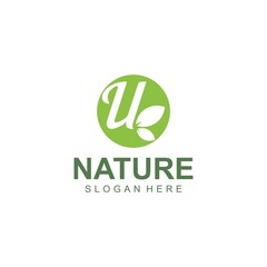 Logos of green leaf ecology nature element vector