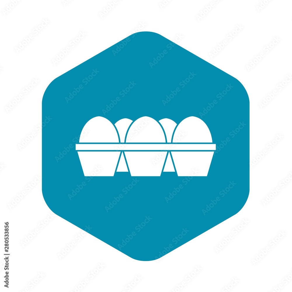 Poster eggs in carton package icon. simple illustration of eggs in carton package vector icon for web desig
