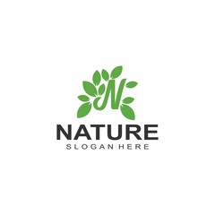 Logos of green leaf ecology nature element vector