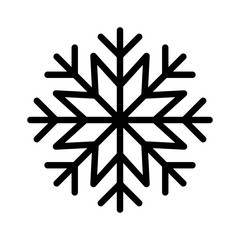 snow flake Xmas solid editable outline icon.