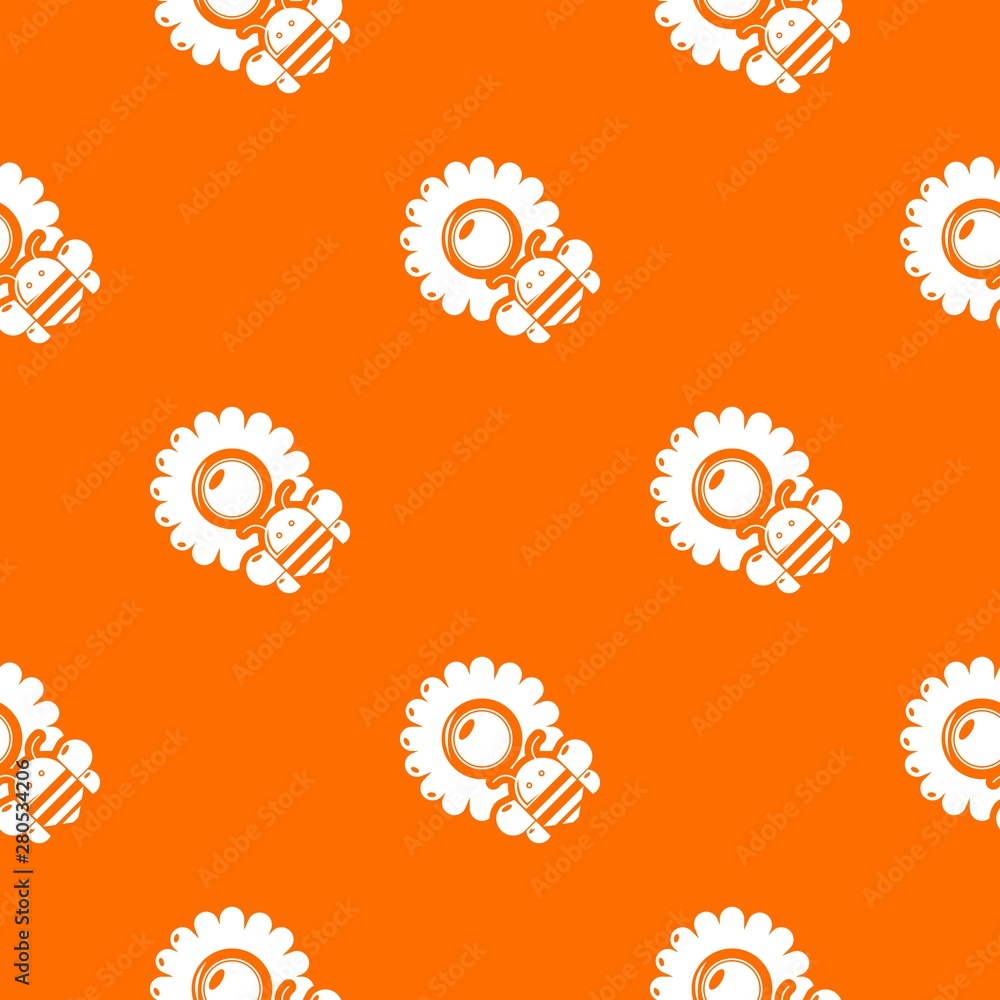 Poster bee flower pattern vector orange for any web design best