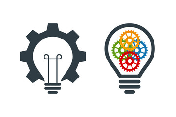 Bulb icons with gears