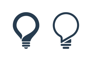 Bulb icons with speech bubble - 280534806