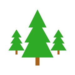 pine tree Xmas flat design icon.