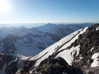 beautiful summer mountaineering to the top of weisseespitze from kaunertal in otztal alps in austria