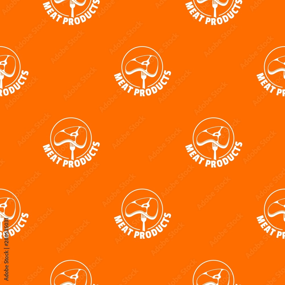 Poster meat products pattern vector orange for any web design best
