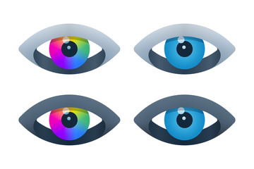 Three dimensional eye icons