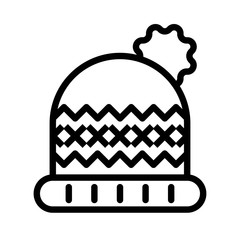 woolen warm cap Xmas editable outline icon.