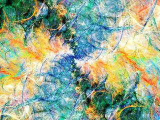 Naklejka premium rainbow abstract fractal background 3d rendering illustration