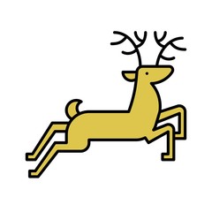 reindeer animal wildlife Christmas filled editable outline icon.