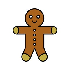 tasty ginger bread meal food Christmas filled editable outline icon.