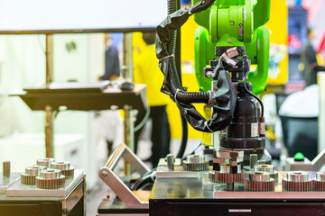 high technology & precision robot grip with camera and automatic clamp or chuck for inspection...