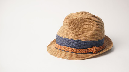 tropical fedora hat isolated on white