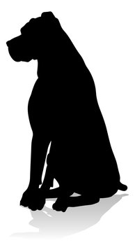 recommend clip art: A detailed animal silhouette of a pet dog
