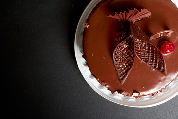 Chocolate cake with cherry