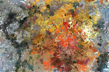 Drip abstract painting. Modern American style of painting. Style of drip painting. Expressionism pattern.