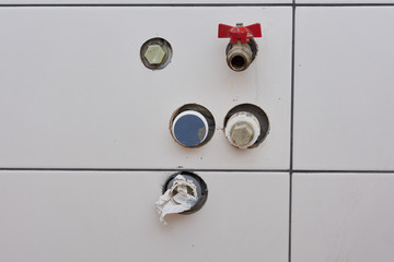 water pipes hidden in the wall