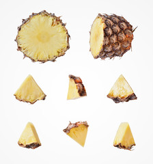 Naklejka premium Delicious colorful pineapple isolat on white background.