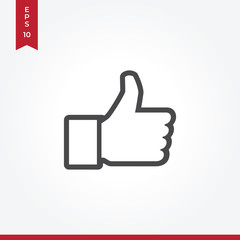 Fototapeta premium Thumb up vector icon in modern style for web site and mobile app