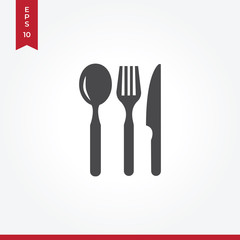 Restaurant eating tools vector icon in modern style for web site and mobile app