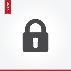 Locked padlock vector icon in modern style for web site and mobile app