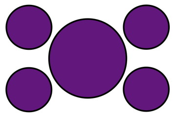 Purple Circular Banners, Black Border and White Background. Use for Illustration purpose, background, website, businesses, presentations, Product Promotions.. Empty Circles for Text, Data Placement.