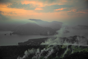 panoramic view of the islands and volcano Sicily