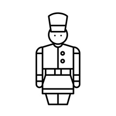 army soldier character Christmas editable outline icon.
