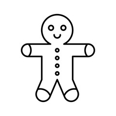 tasty ginger bread meal food Christmas editable outline icon.