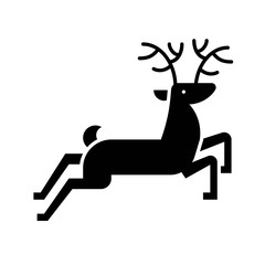 reindeer animal wildlife Christmas solid icon.