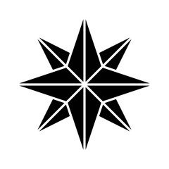 shinning star decoration Christmas solid icon.