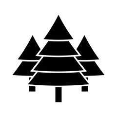 pine tree  Xmas black solid icon.