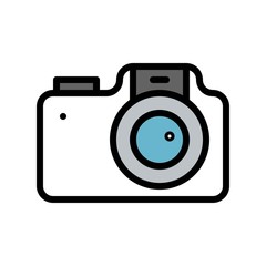 photography digital camera filled outline icon editable stroke.