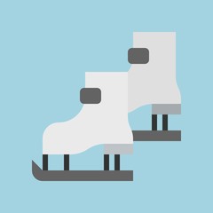 skidding warm leather shoes winter flat design icon.