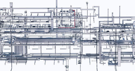 BIM model conceptual visualization of the industrial equipment