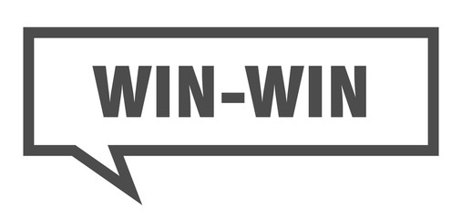 win-win sign. win-win square speech bubble. win-win