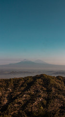 Morning View Merapi Mountain and friend