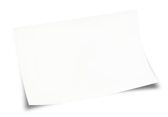 White Paper sheet isolated on white background	