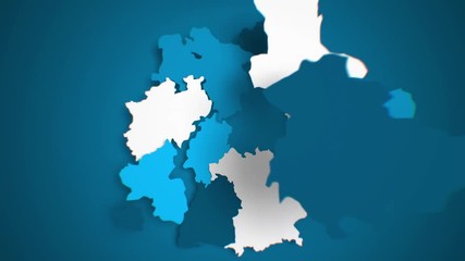 Motion Graphics Animated Map of Germany Forming - Blue