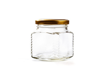  empty glass jar for conservation, isolated on white background - Image