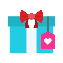 Gift box vector, wedding related flat style icon