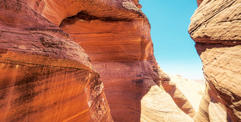 Beautiful view of light inside Antelope Canyon, Arizona